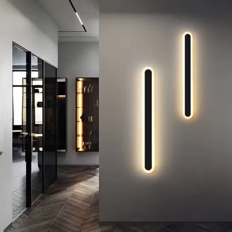 Alana Black Outdoor LED Strip Wall Lamp
