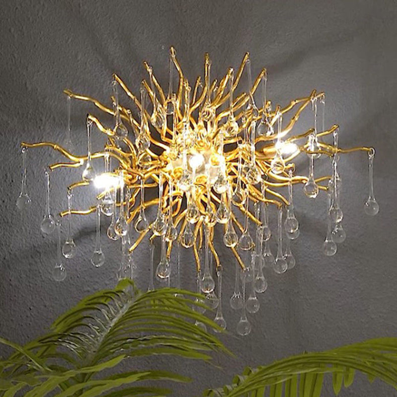 Eystra Crystal Gold Wall Lamp