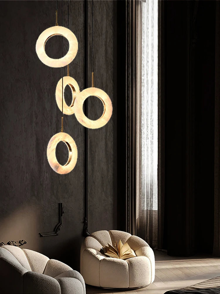 Mirela Marble Staircase Ring Chandelier