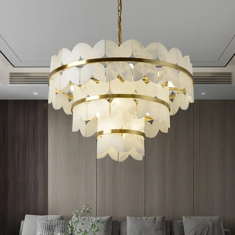 Zyra Alabaster Chandelier Light