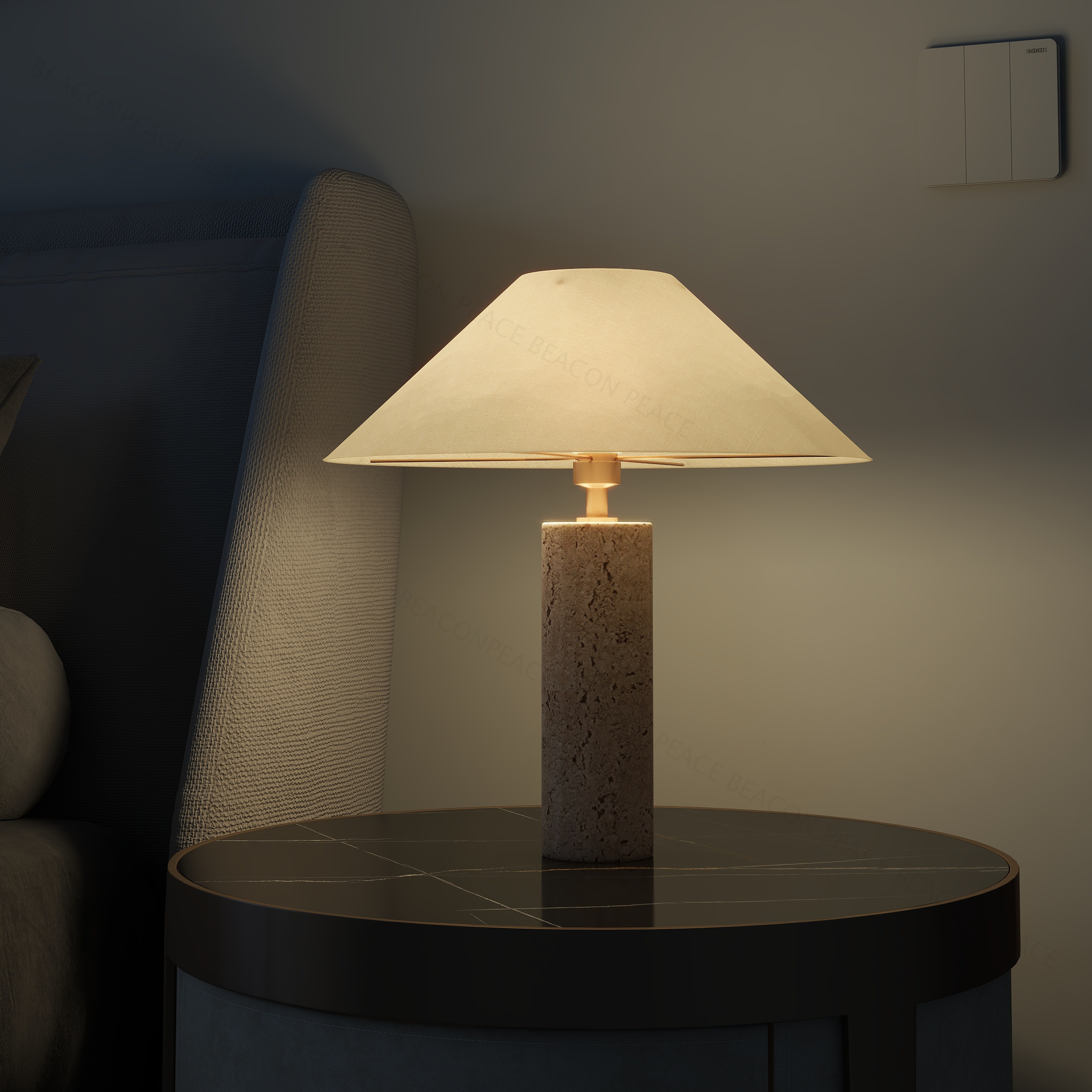 Serena Travertine Table Lamp