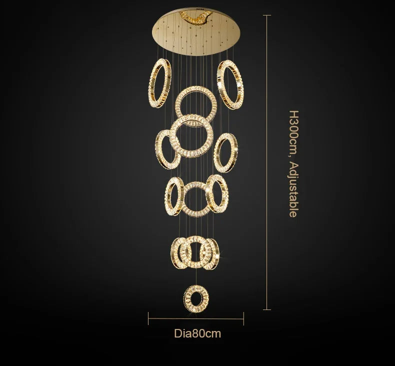 Belmont Staircase Ring Chandelier