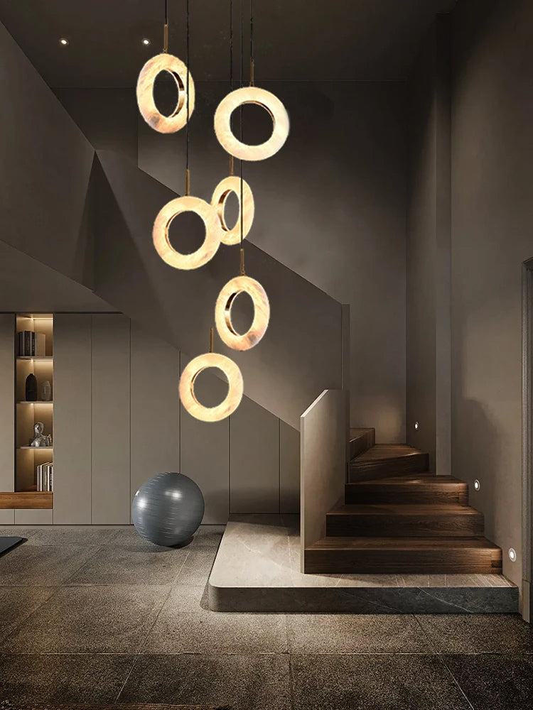 Mirela Marble Staircase Ring Chandelier