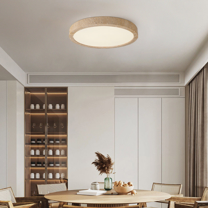 Ellipse Stone Travertine Ceiling Lights