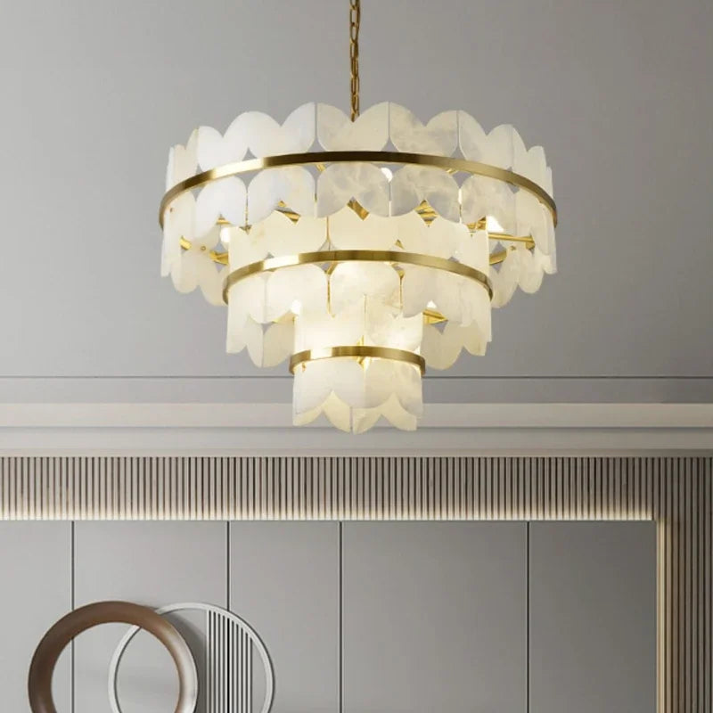 Zyra Alabaster Chandelier Light