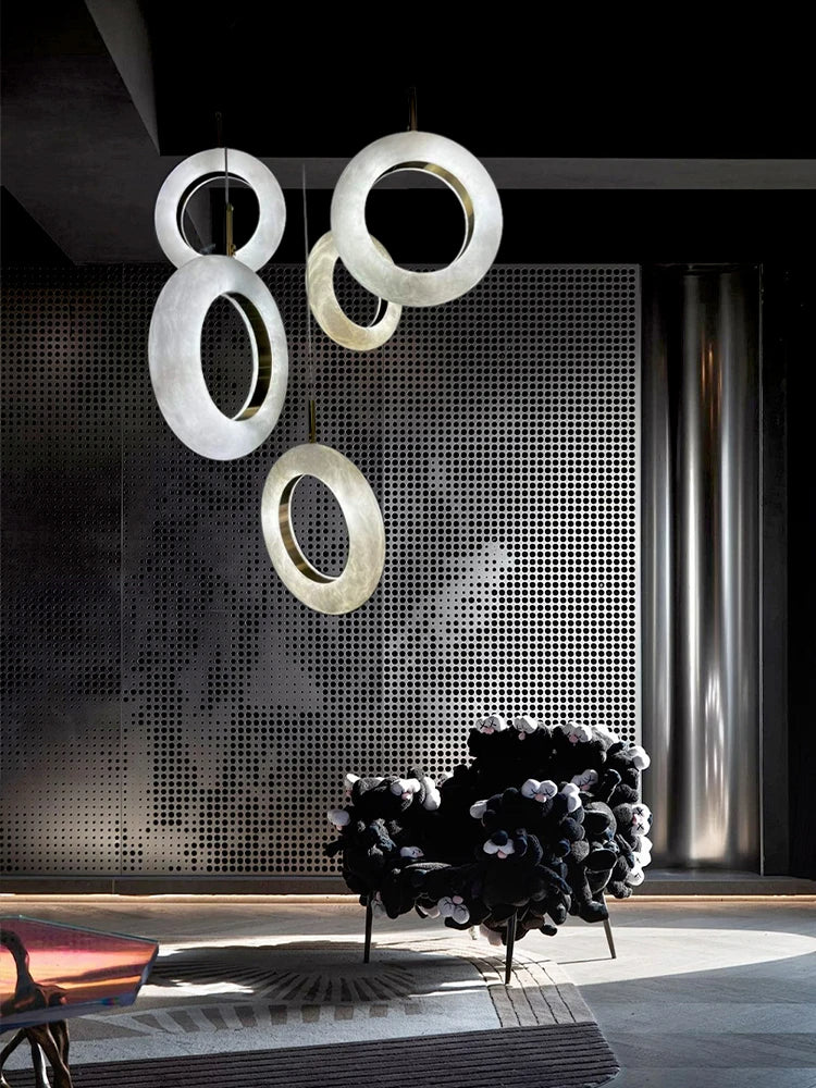 Mirela Marble Staircase Ring Chandelier