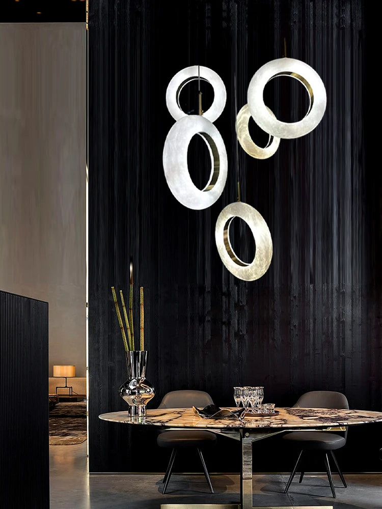 Mirela Marble Staircase Ring Chandelier