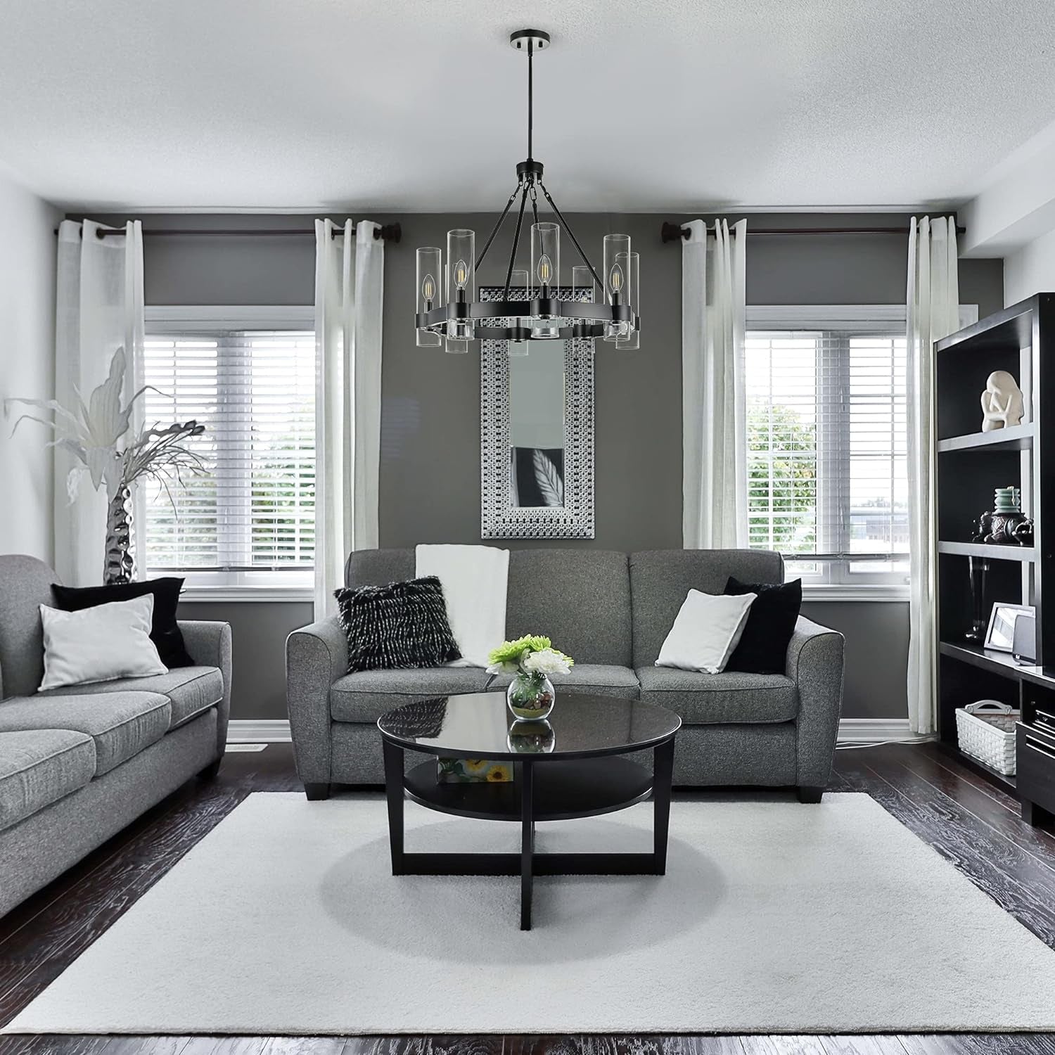 Esme Farmhouse Glass Chandelier