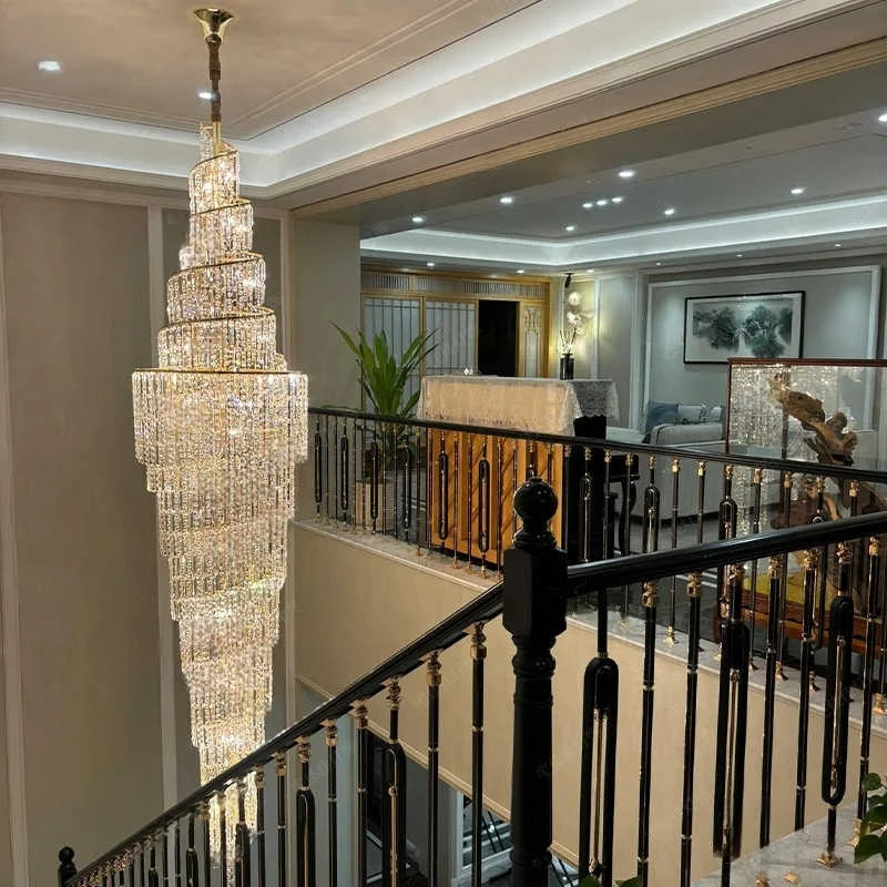 Luxury Spiral Crystal Chandelier