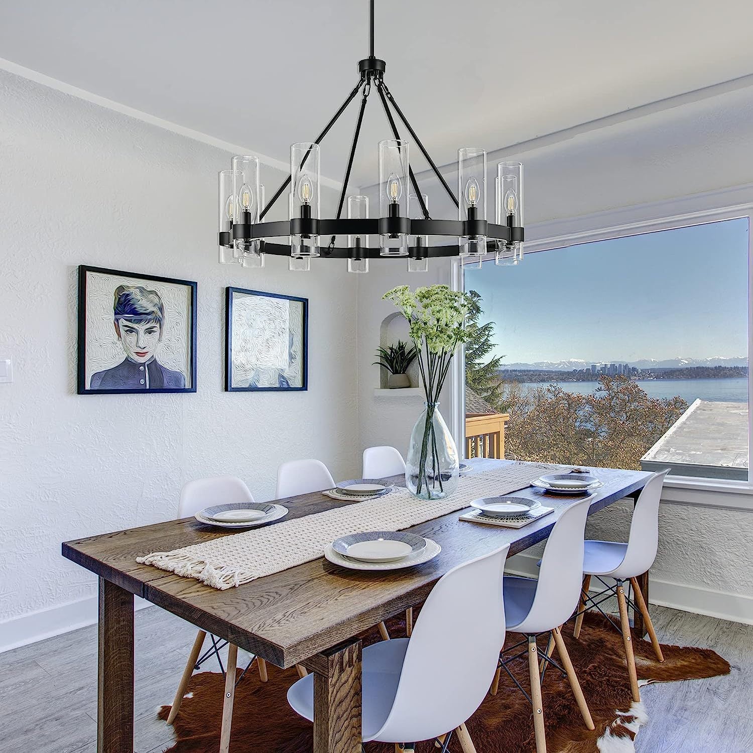 Esme Farmhouse Glass Chandelier