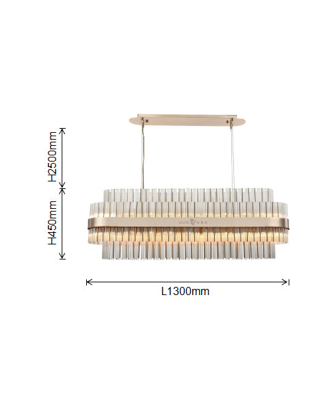 Lurano Rectangular Crystal Chandelier