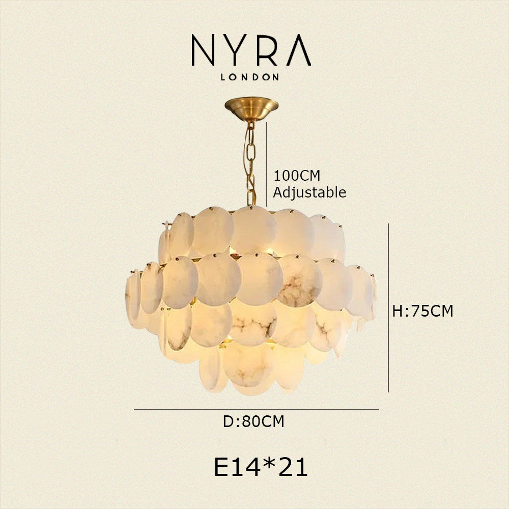 Molly Alabaster Tiered Chandelier