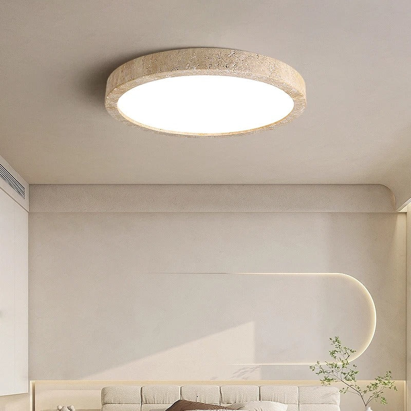 Ellipse Stone Travertine Ceiling Lights