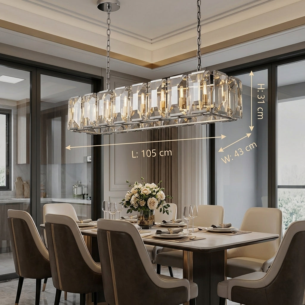 Lucent Crystal Rectangular Chandeliers