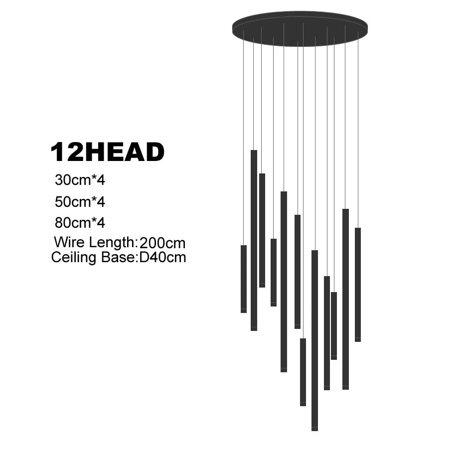 Dorset Staircase Tube Chandelier