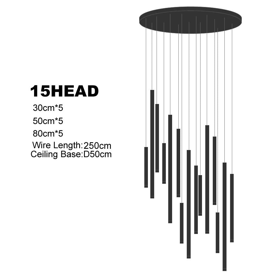 Dorset Staircase Tube Chandelier