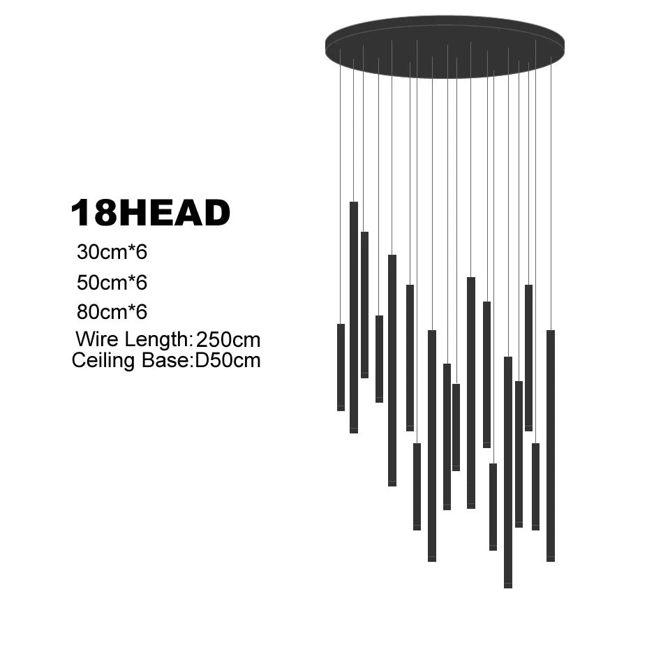 Dorset Staircase Tube Chandelier