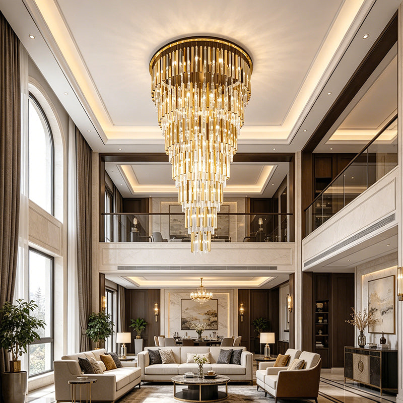 Elysia Tiered Cascading Crystal Chandelier