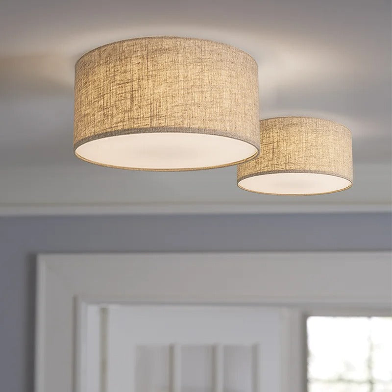 Minimalist Fabric Drum Ceiling Light