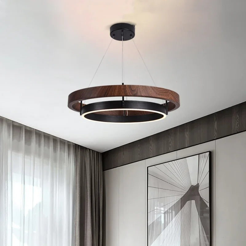LOVO Circular Wood Grain Chandelier