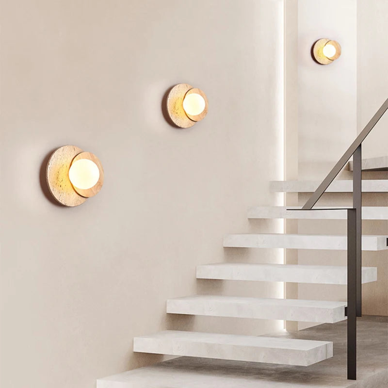 Muru Travertine Stone Wall Light