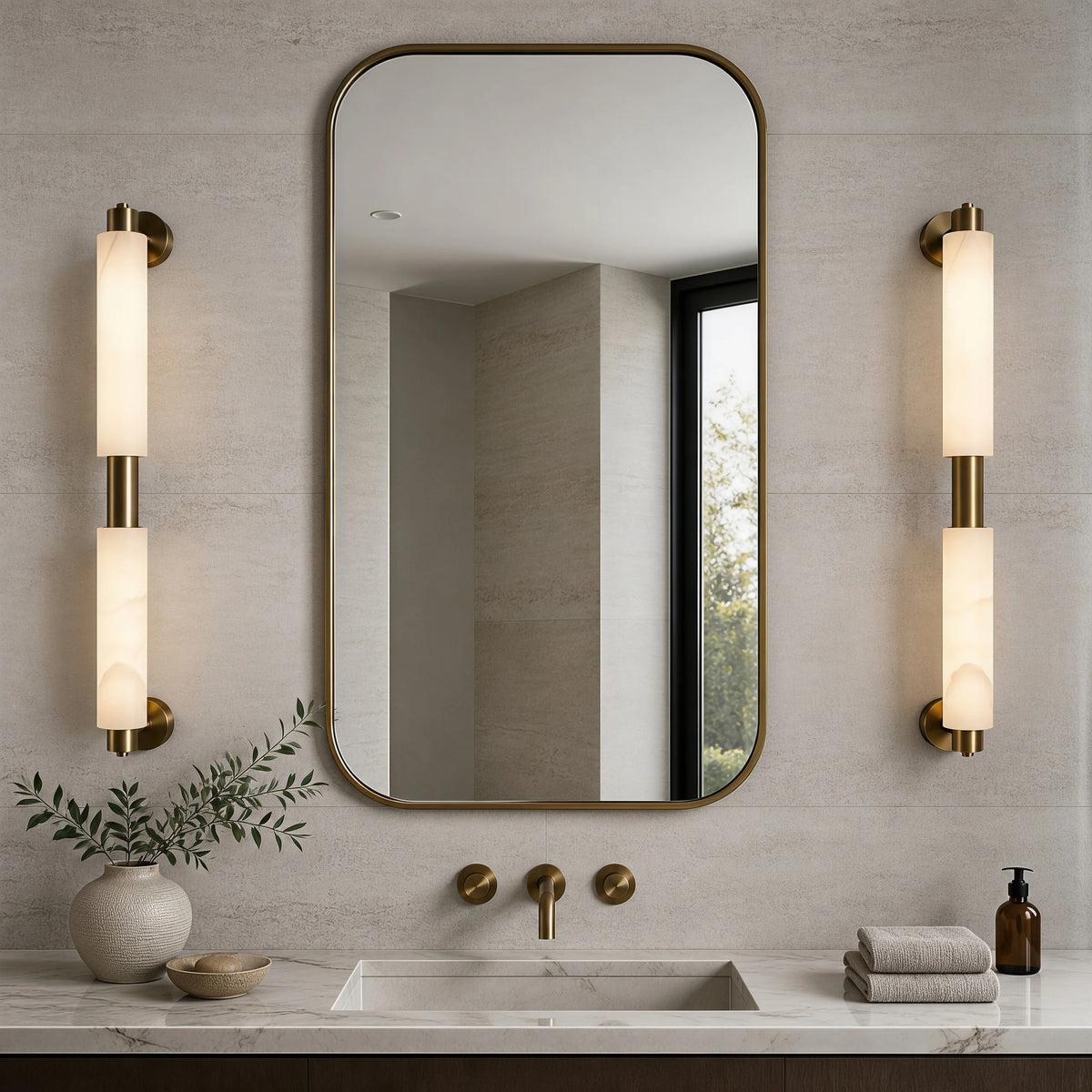 Alvessa Tube Alabaster Wall Lamp