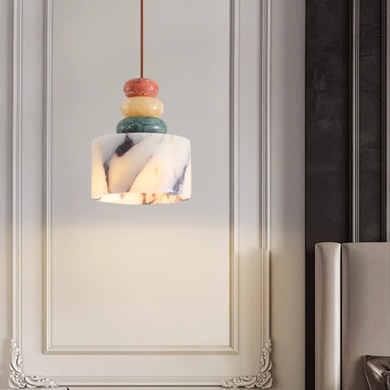 OLLE Multi-colour Stacked Stone Pendant