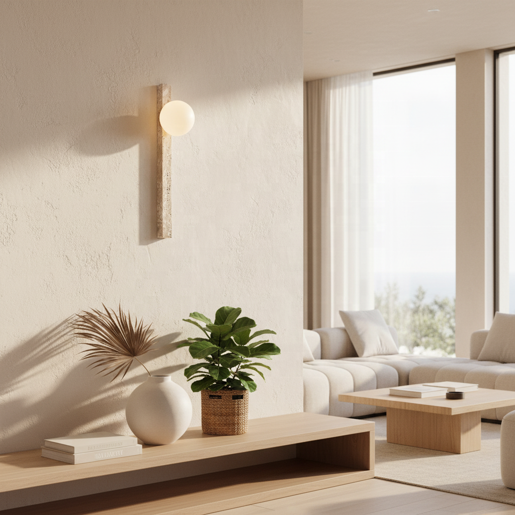 Olivra Travertine Wall Lamp
