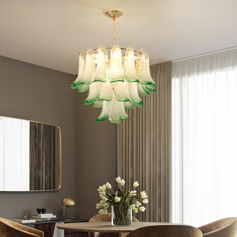 Zealite Green Crystal Leaf Chandelier
