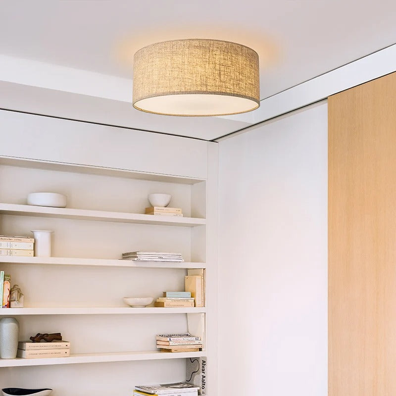 Minimalist Fabric Drum Ceiling Light