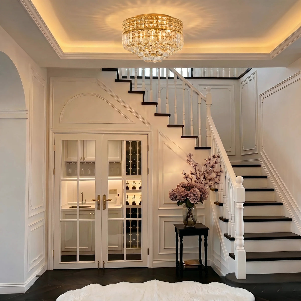 Krystor Gold Crystal Round Ceiling Light