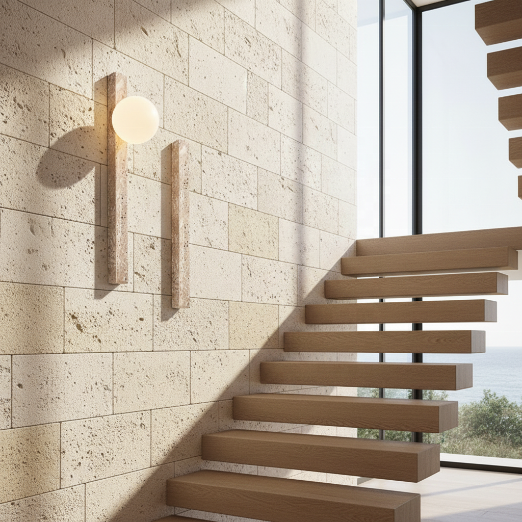 Olivra Travertine Wall Lamp