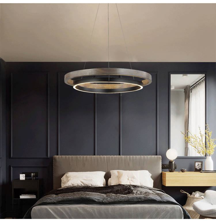 LOVO Circular Wood Grain Chandelier