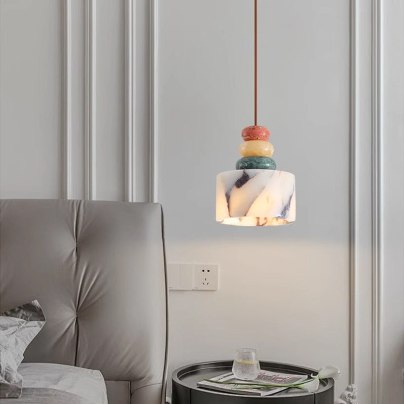 OLLE Multi-colour Stacked Stone Pendant