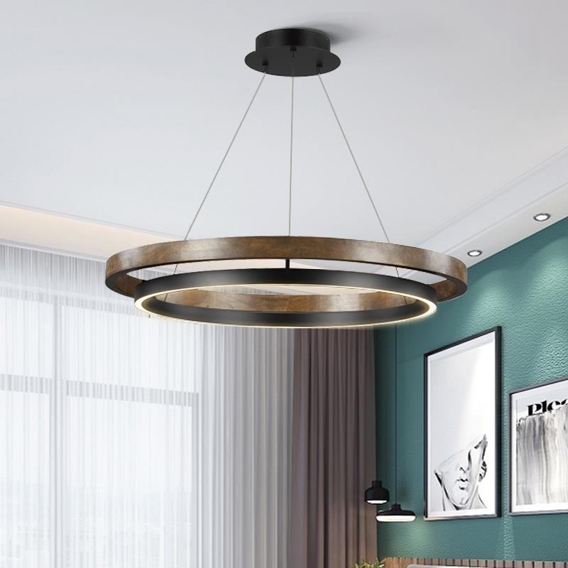 LOVO Circular Wood Grain Chandelier