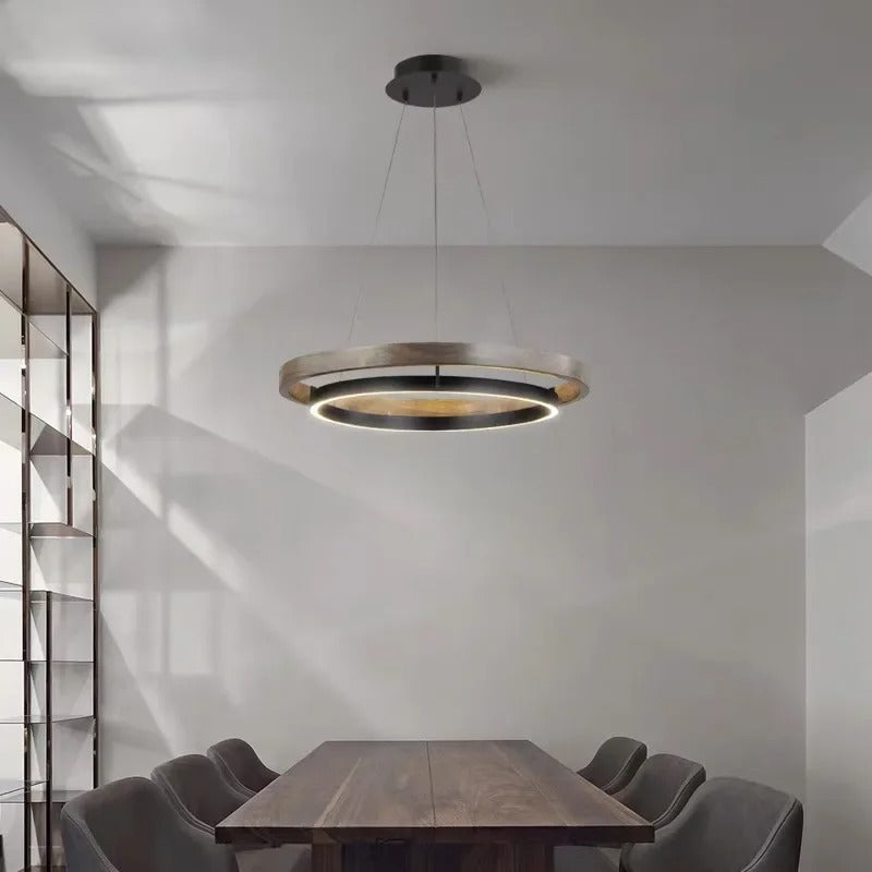 LOVO Circular Wood Grain Chandelier