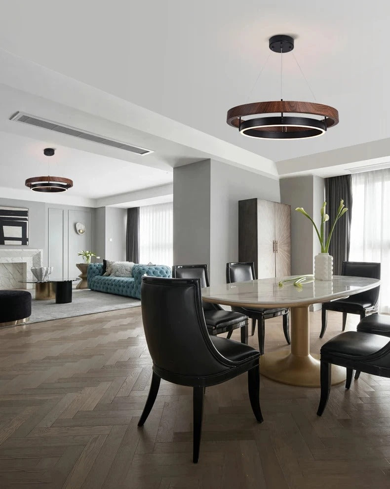 LOVO Circular Wood Grain Chandelier