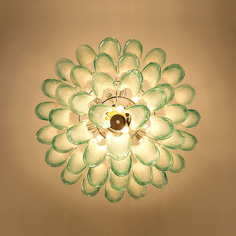 Zealite Green Crystal Leaf Chandelier