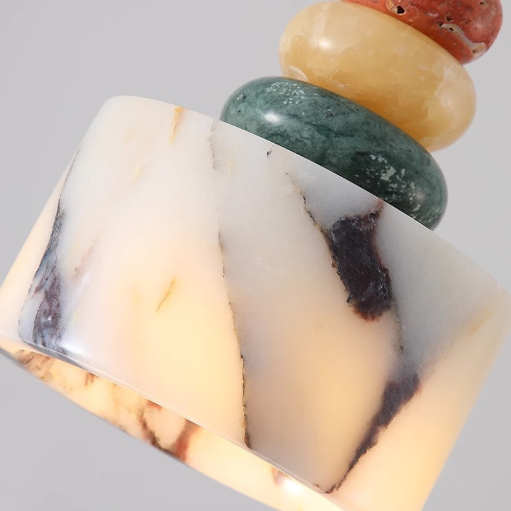 OLLE Multi-colour Stacked Stone Pendant