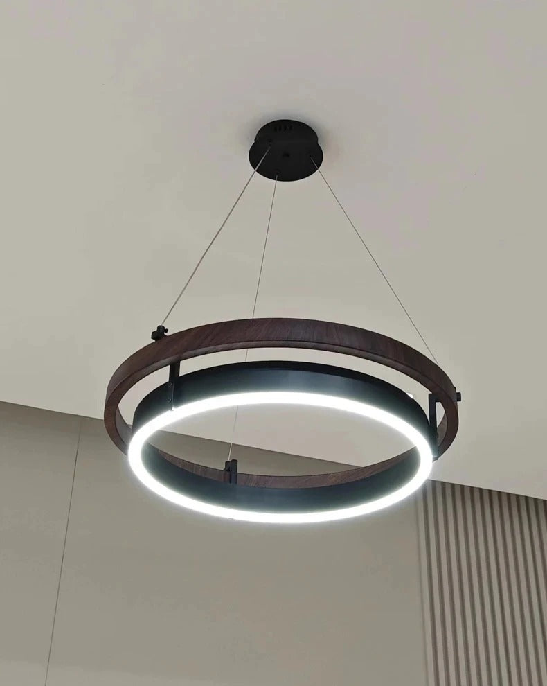 LOVO Circular Wood Grain Chandelier
