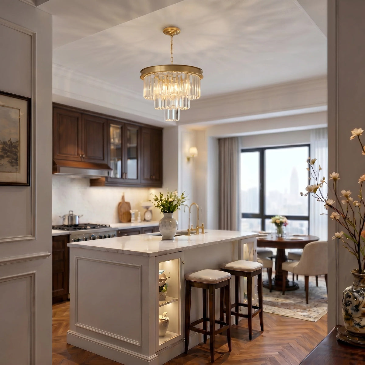 Krysta Gold Crystal Chandelier