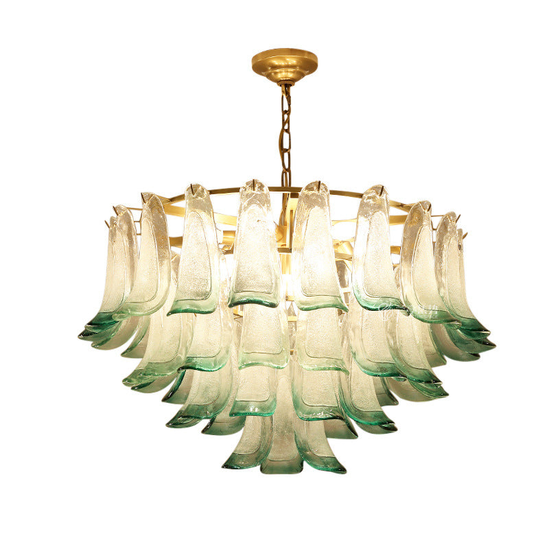 Zealite Green Crystal Leaf Chandelier