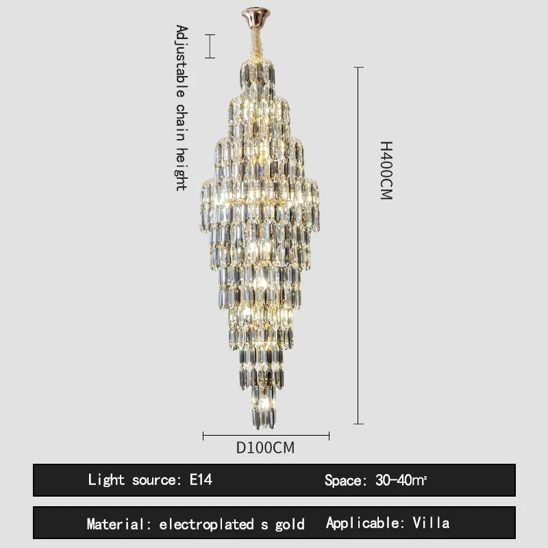 Shyra Staircase Crystal Chandelier