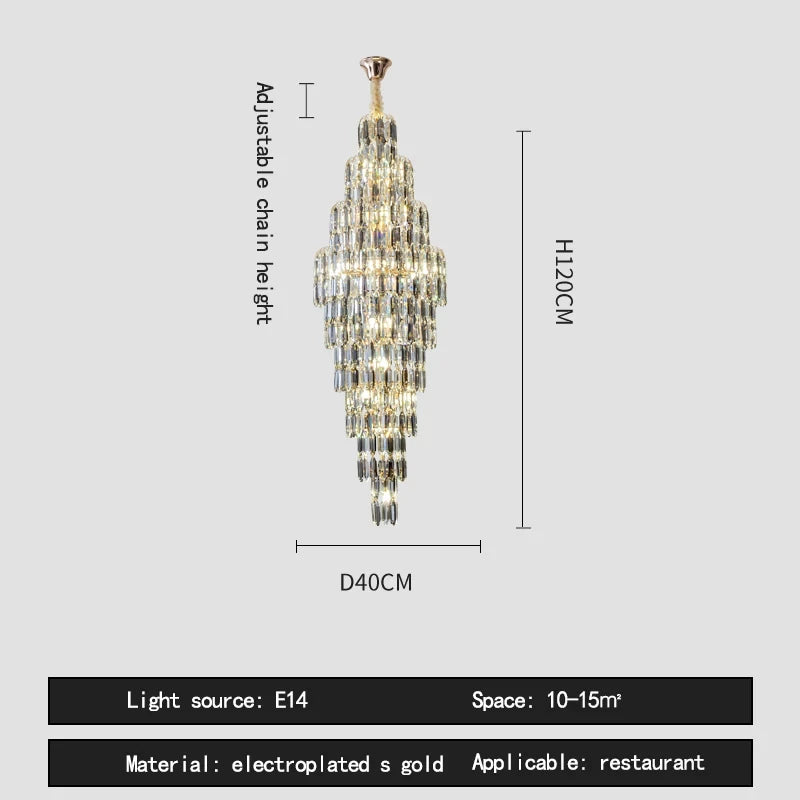 Shyra Staircase Crystal Chandelier