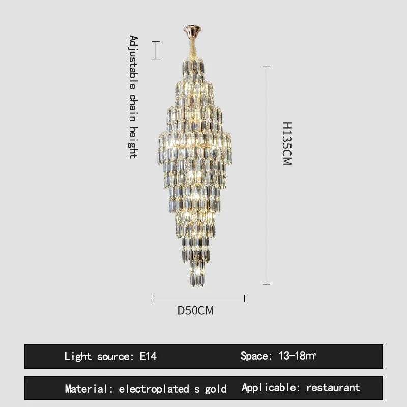 Shyra Staircase Crystal Chandelier