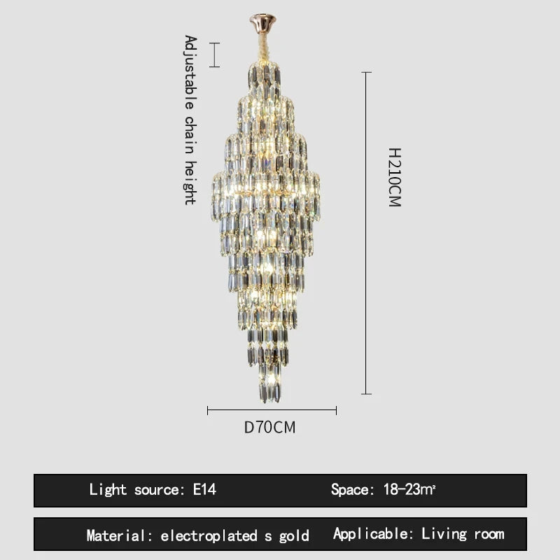 Shyra Staircase Crystal Chandelier