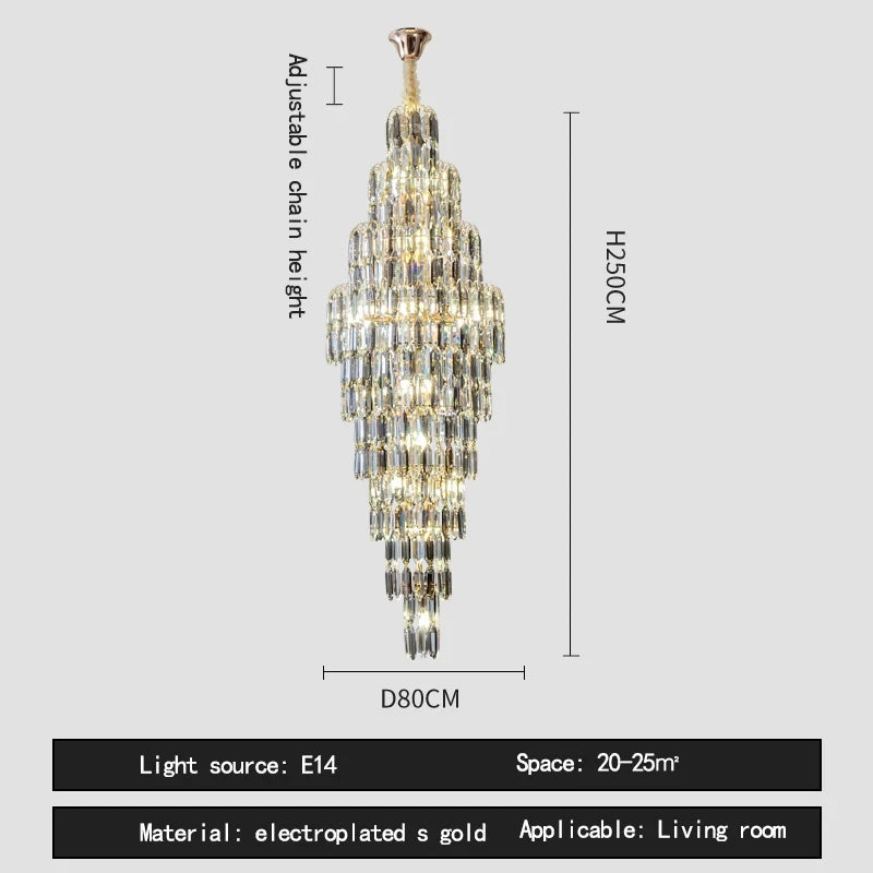Shyra Staircase Crystal Chandelier