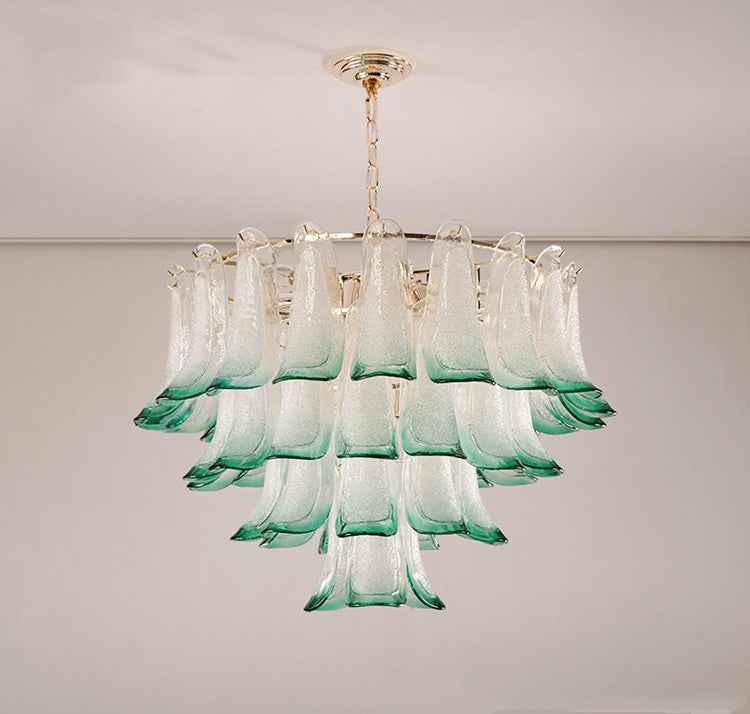 Zealite Green Crystal Leaf Chandelier