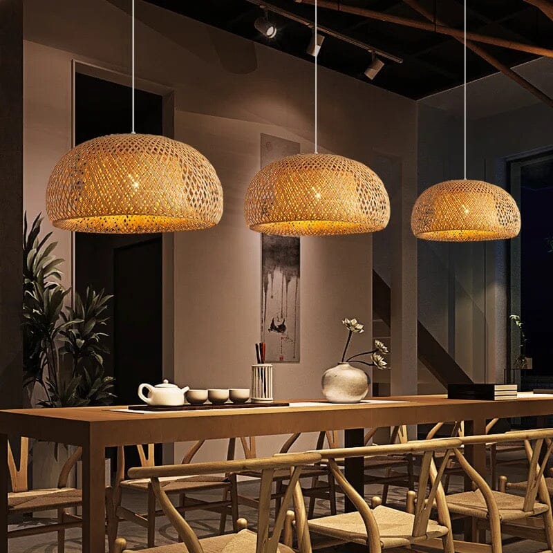 Bamboo basket lampshade