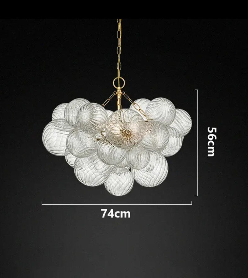 NYRA Cluster Ribbed Bubble Semi Flush Chandelier